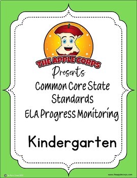 Preview of ELA Common Core State Standards Progress Monitoring Checklist Kindergarden