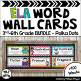 ELA Word Wall Editable 3rd-6th BUNDLE - Polka Dot