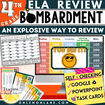 Preview of 4th Grade ELA Test Prep Comprehensive Review Game PowerPoint