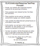 Fifth (5th) Grade ELA Constructed Response State Test Prep