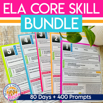 Preview of ELA Core Skill Preview and Review - Bell Ringers, Summer Practice, Spiral Review