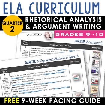 Preview of ELA Curriculum Grades 9-10 Q2 Pacing Guide Curriculum Map - High School English