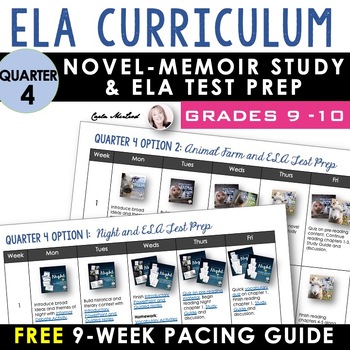 Preview of ELA Curriculum Map Pacing Guide for 9th & 10th Grade English Q4 of Full Year