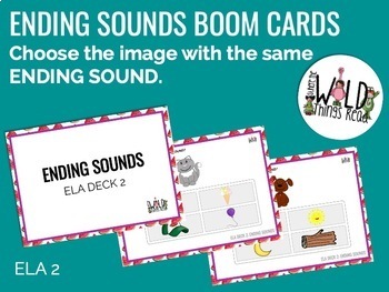 Preview of Phonics Matching Boom Cards: Ending Sounds