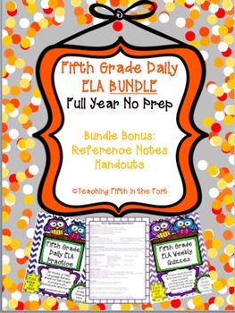 Preview of ELA Daily Morning Work {BUNDLE} - Full Year of Bell Ringer Warmups and Quizzes