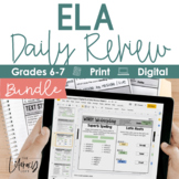 ELA Daily Review 6th-7th Grade Bundle I Distance Learning