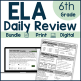ELA Daily Review 6th Grade BUNDLE I Distance Learning I Google Apps