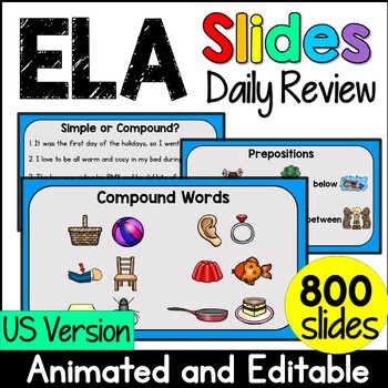 Preview of ELA Daily Review - 800 Digital Slides - English Language Arts