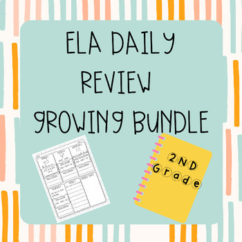 Preview of ELA Daily Review BUNDLE - 1st & 2nd Grade weekly review packs for FULL YEAR