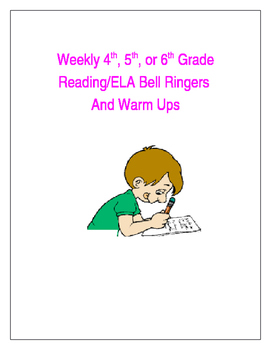 Preview of ELA Daily Warm Up or Homework Packet (Weeks 10-18)