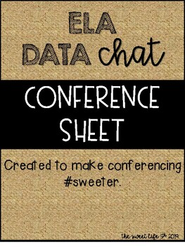 Preview of ELA Data Chat Conference Sheets:  BOY and EOY