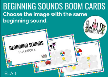 Preview of Phonics Matching Boom Cards: Beginning Sounds