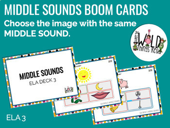 Preview of Phonics Matching Boom Cards: Middle Sounds