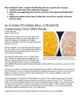 Preview of ELA-Development: Genetically Modified Crops with 2 Versions