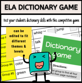Preview of ELA Dictionary Game