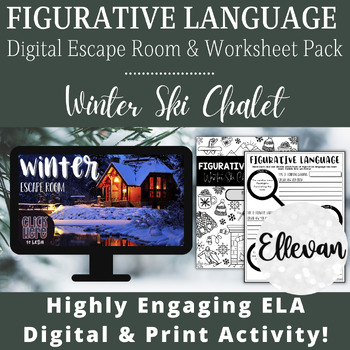 Preview of ELA Digital Escape Room | Figurative Language Worksheets | Digital Language Arts