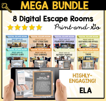 Preview of ELA Digital Escape Room MEGA Bundle