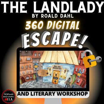 Preview of ELA Digital Escape Room THE LANDLADY Short Story w Writing Activities OCTOBER