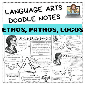 Preview of ELA Doodle Notes - Ethos, Pathos, Logos - Rhetoric Persuasion