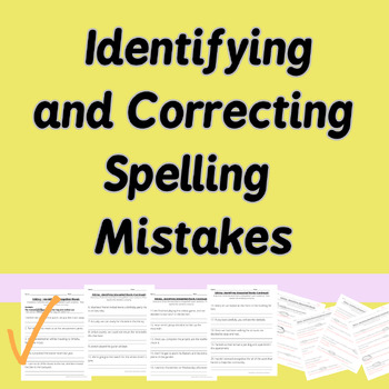 Preview of ELA Editing Sentences for Correct Spelling - Middle or High School SPED Writing