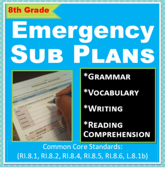 Preview of ELA: Emergency Sub Plans - 8th Grade