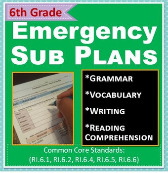 Preview of ELA: Emergency Sub Plans - 6th Grade