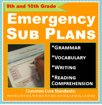 Preview of ELA: Emergency Sub Plans - 9th and 10th Grade