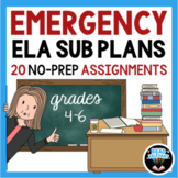 ELA Emergency Sub Plans Binder 4th 5th grade 6th Substitut