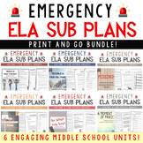 ELA Emergency Sub Plans Bundle Grades 4-8