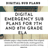 ELA Emergency Sub Plans for 7th  and 8th Grade | Digital or Print