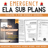 ELA Emergency Sub Plans for Grades 4-8 Set #4
