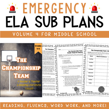 Preview of ELA Emergency Sub Plans for Middle School Vol. 4