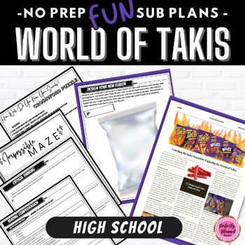 Preview of Takis | ELA Emergency Sub Plans for High School | Fun Substitute Packet