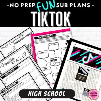 Preview of TikTok | ELA Emergency Sub Plans for High School | Fun Substitute Packet