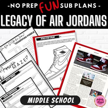 Preview of Air Jordans | ELA Emergency Sub Plans for Middle School | Fun Substitute Packet