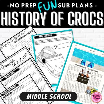 Preview of Crocs | ELA Emergency Sub Plans for Middle School | Fun Substitute Packet Lesson