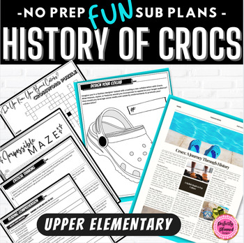 Preview of Crocs | ELA Emergency Sub Plans | Upper Elementary |Fun Substitute Packet Lesson