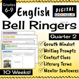 ELA English Bell Ringer Warm Ups Do Nows - Digital - Quart