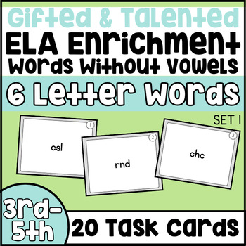 Preview of ELA Enrichment Task Card Activity | Critical Thinking Word Game | Fast Finishers