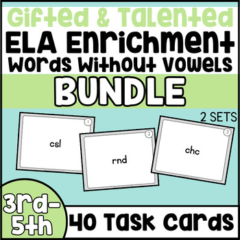 Preview of ELA Enrichment Task Card Activity | Critical Thinking Word Game | Fast Finishers