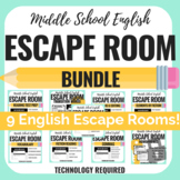 ELA Escape Room Bundle - Middle School - Reading & Writing