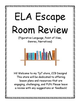 Preview of ELA Escape Room Review