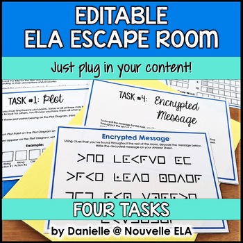 Preview of ELA Escape Room (editable) - Create Your Own Escape Room game