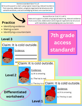 Preview of ELA Evidence & Claims Activity