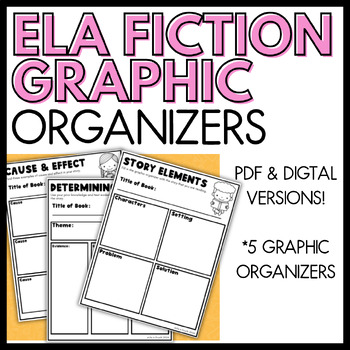 Preview of ELA Fiction Graphic Organizers Print & Digital!
