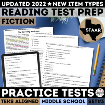 Preview of ELA Fiction Middle School Reading Comprehension Passages & Question 6th 7th 8th