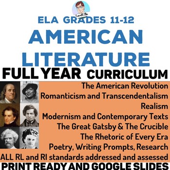Preview of ELA Full Year American Literature Curriculum Grades 11-12 Bundle