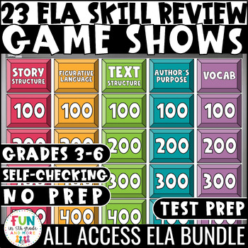 Preview of Test Prep Reading Review Activities - 22 ELA Game Shows ALL ACCESS Bundle