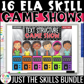 Preview of ELA Game Show 'Just the Skills' Bundle | Test Prep Reading Review Activities