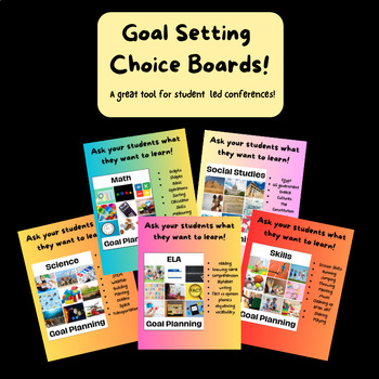 Preview of Goal Setting Choice Board Bundle